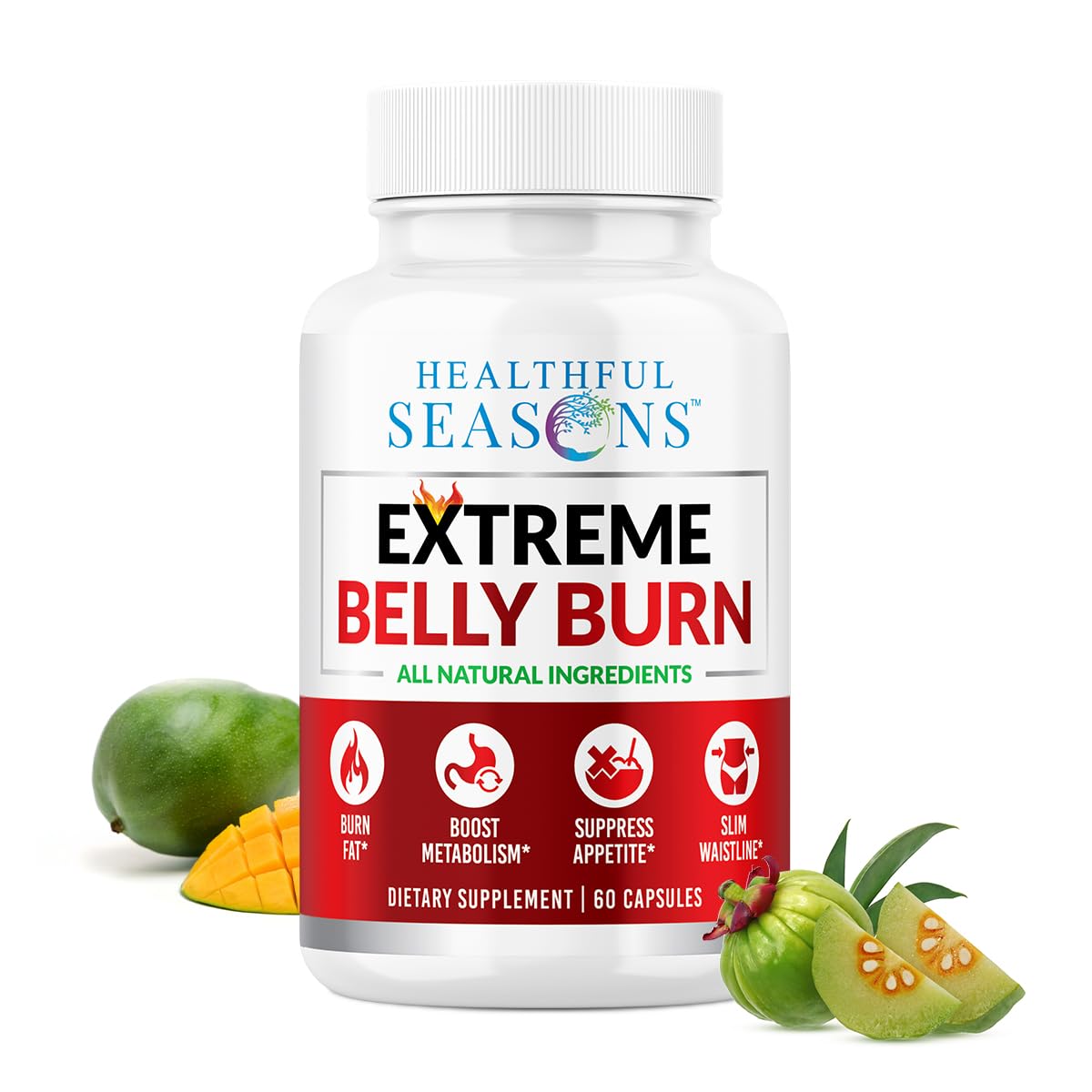 Healthful Seasons Extreme Belly Burn Fat Burner Supplement Capsules 60 Count