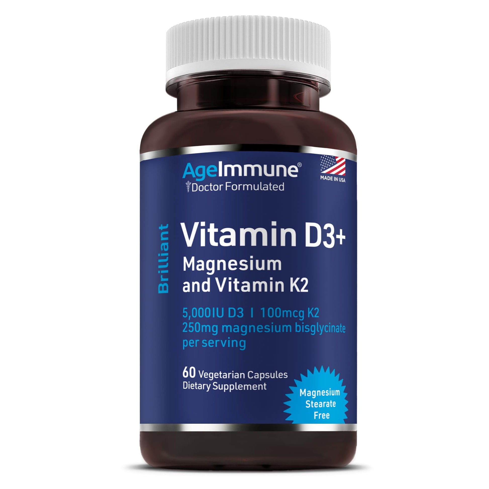 AgeImmune Brilliant D3+ Complex Capsules, 60 Count