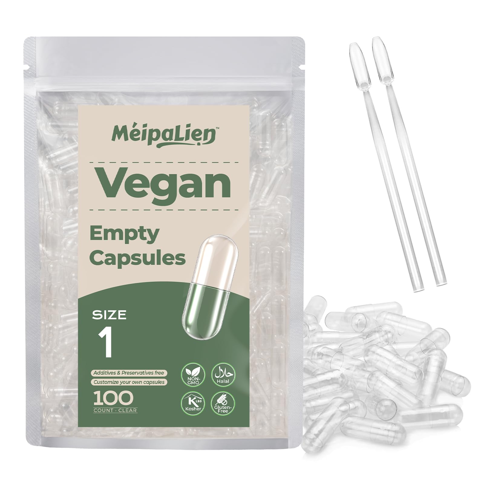 MéipaLien HPMC Empty Capsules 100 Count