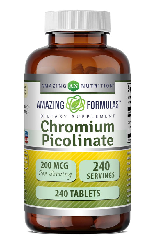 Amazing Nutrition Chromium Picolinate 200 Mcg Tablets 240 Count