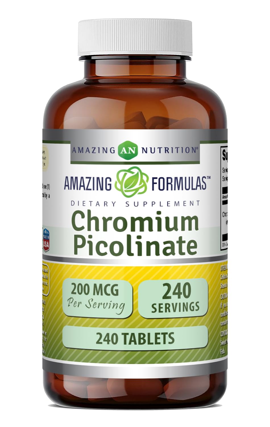Amazing Nutrition Chromium Picolinate 200 mcg Tablets, 240 Count