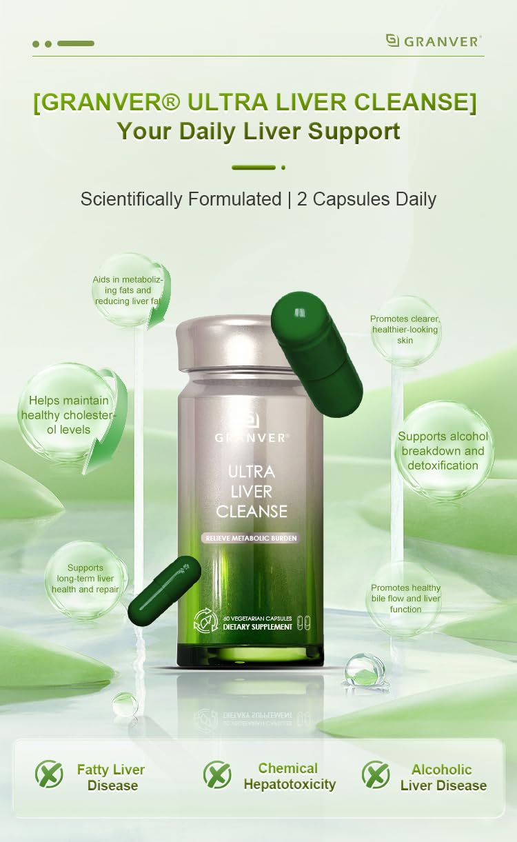 Granver Ultra Liver Cleanse Fat-Removing and Detox Liver Protection Capsule, 60 Count