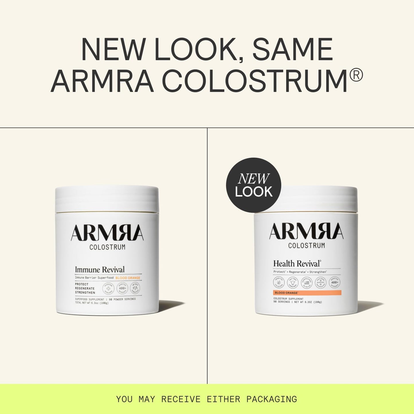ARMRA Colostrum Powder Blood Orange, 90 Servings