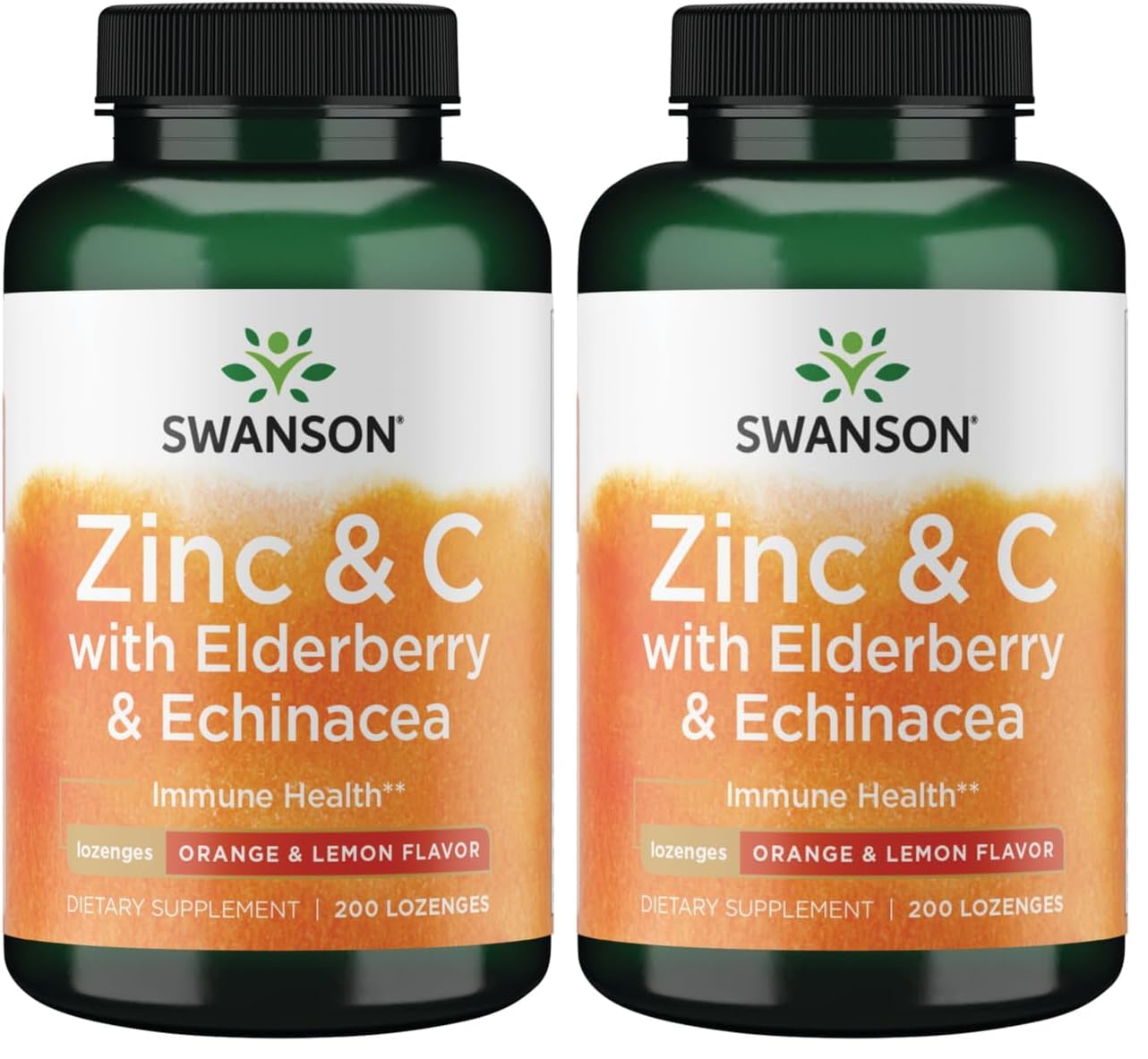Swanson Premium Brand Zinc & C Lozenges with Elderberry & Echinacea, Chewable, 400 Count