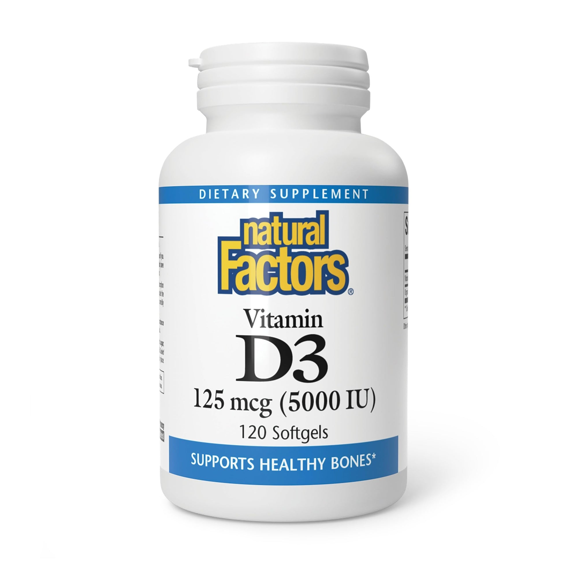 Natural Factors Vitamin D3 5000 IU Softgels, 120 Softgels
