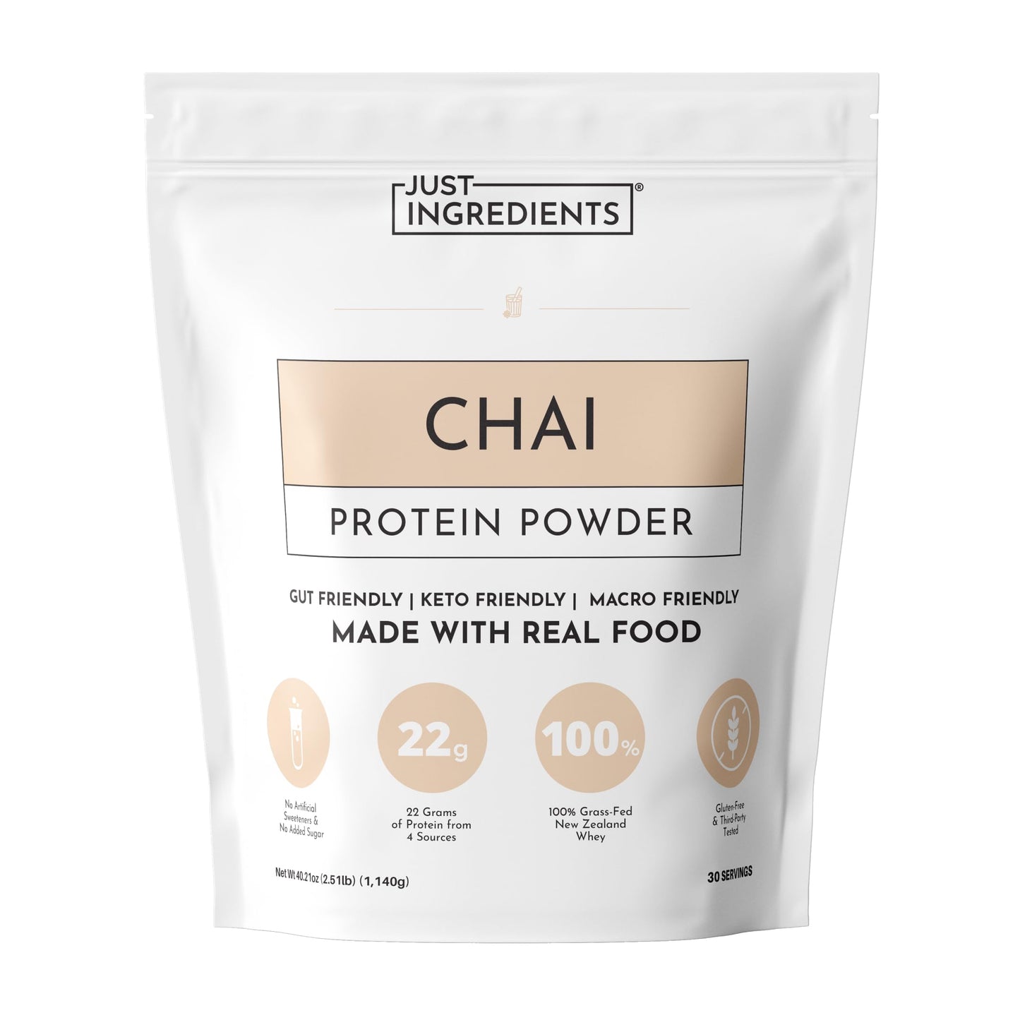 JUST INGREDIENTS Chai Protein Powder 23