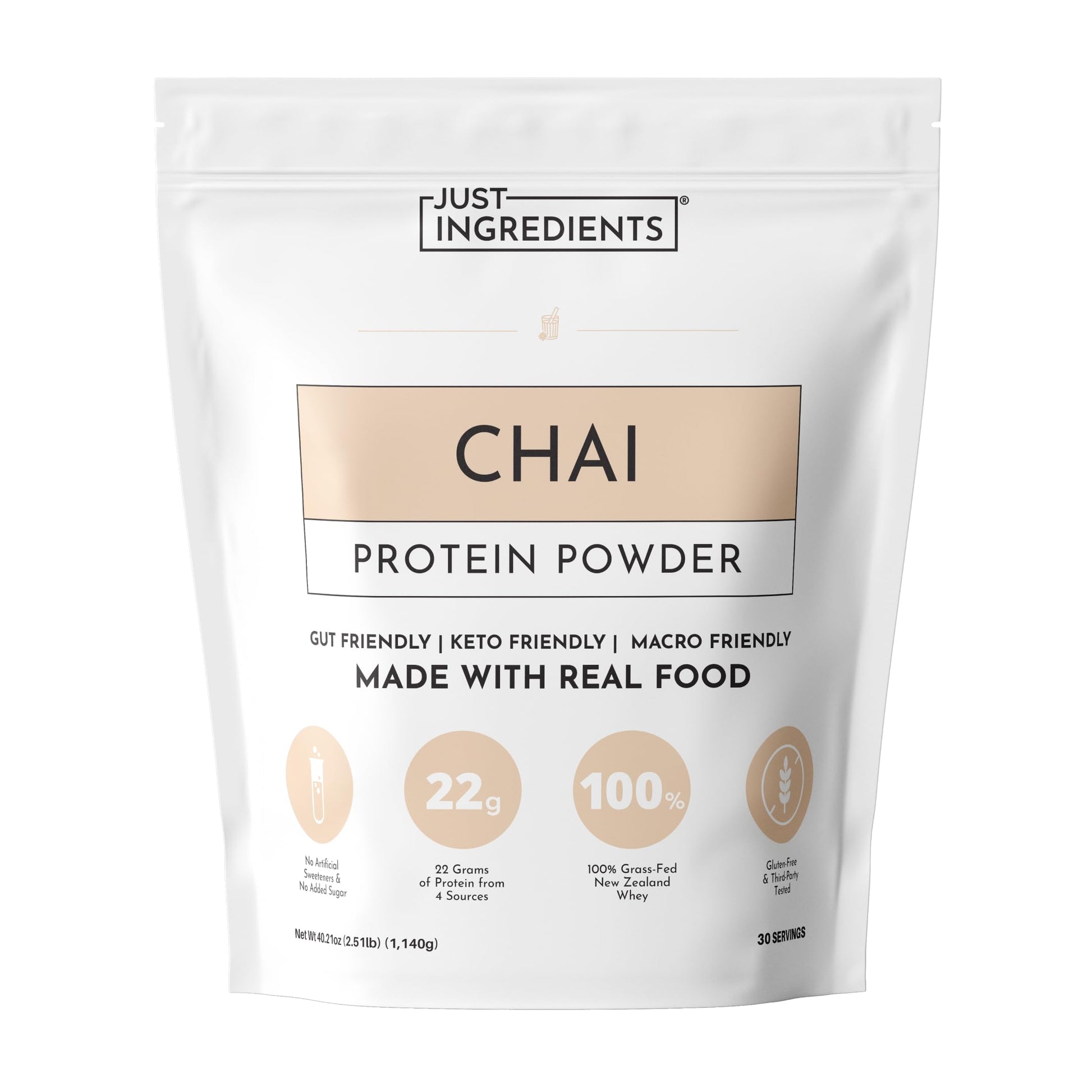 JUST INGREDIENTS Chai Protein Powder 23