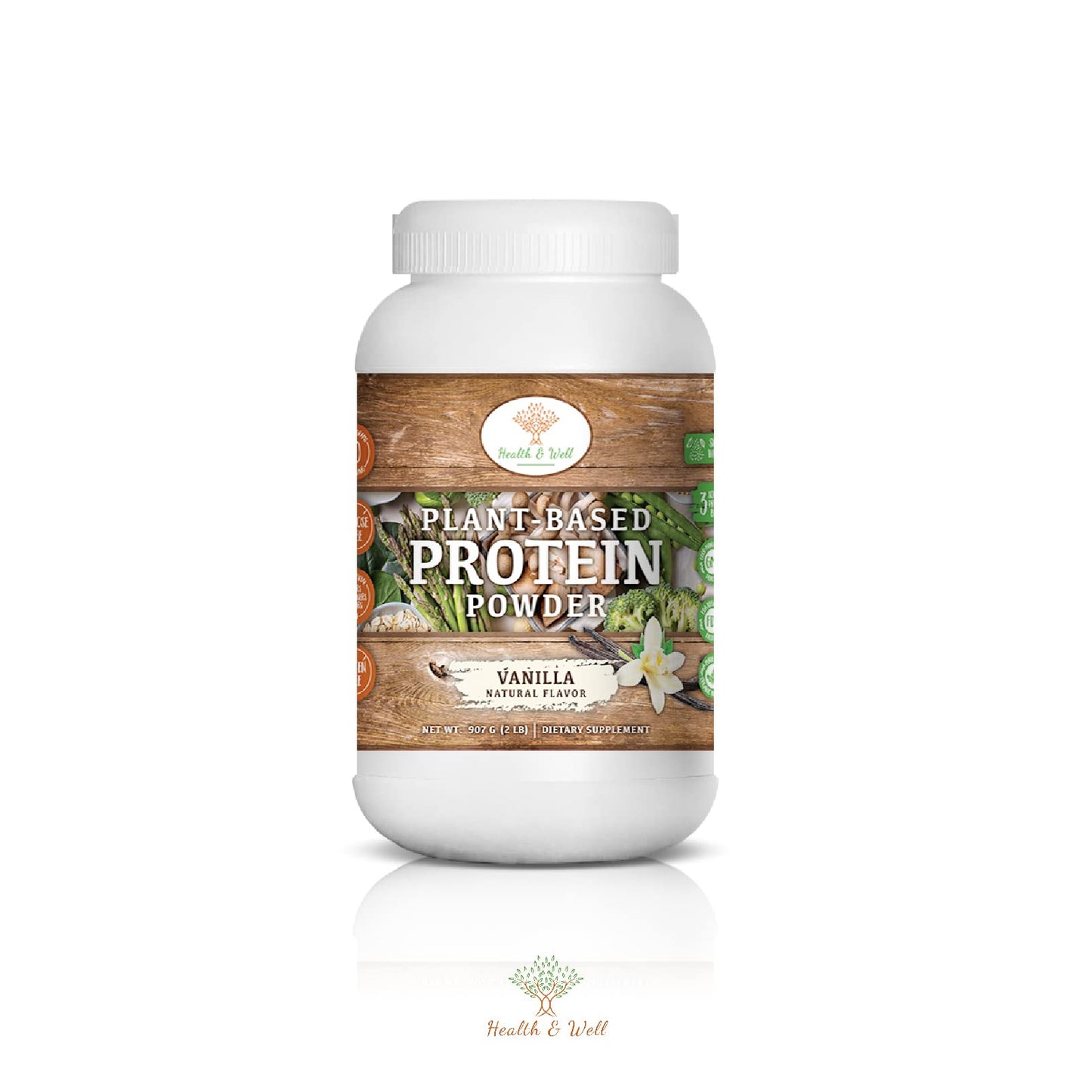 Health & Well Plant-Based Protein Powder, Vanilla, 1 oz