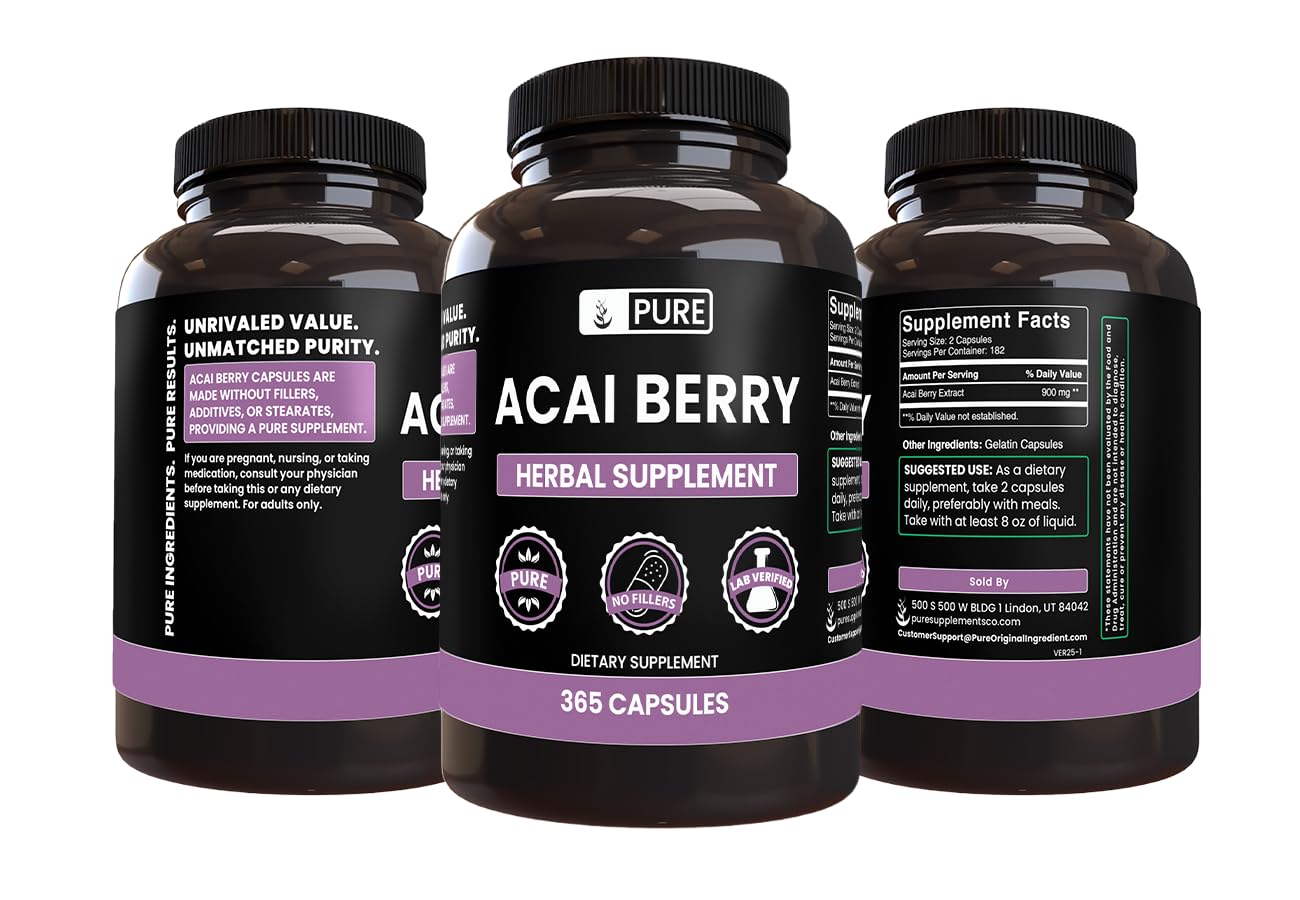 Pure Original Ingredients Acai Berry Extract Capsule 365