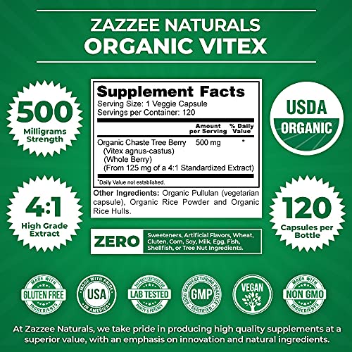 Zazzee Myo-Inositol and Vitex Capsules, 100 Capsules
