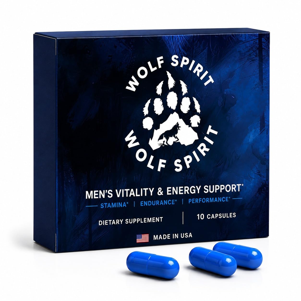 POWERHOUSE FACTORY Men’s Vitality & Energy Support Capsules, 10 Count