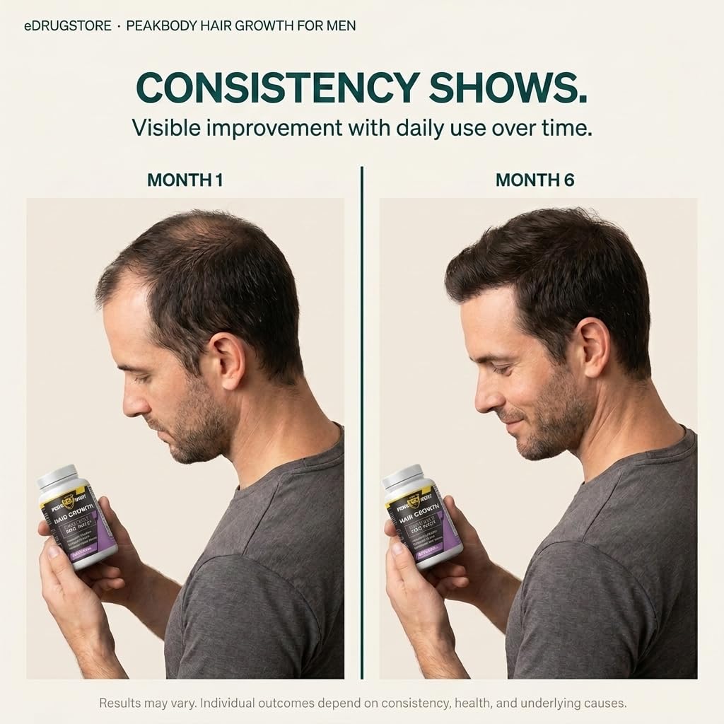 Peak Body Hair Growth Support for Men 60 Tablets
