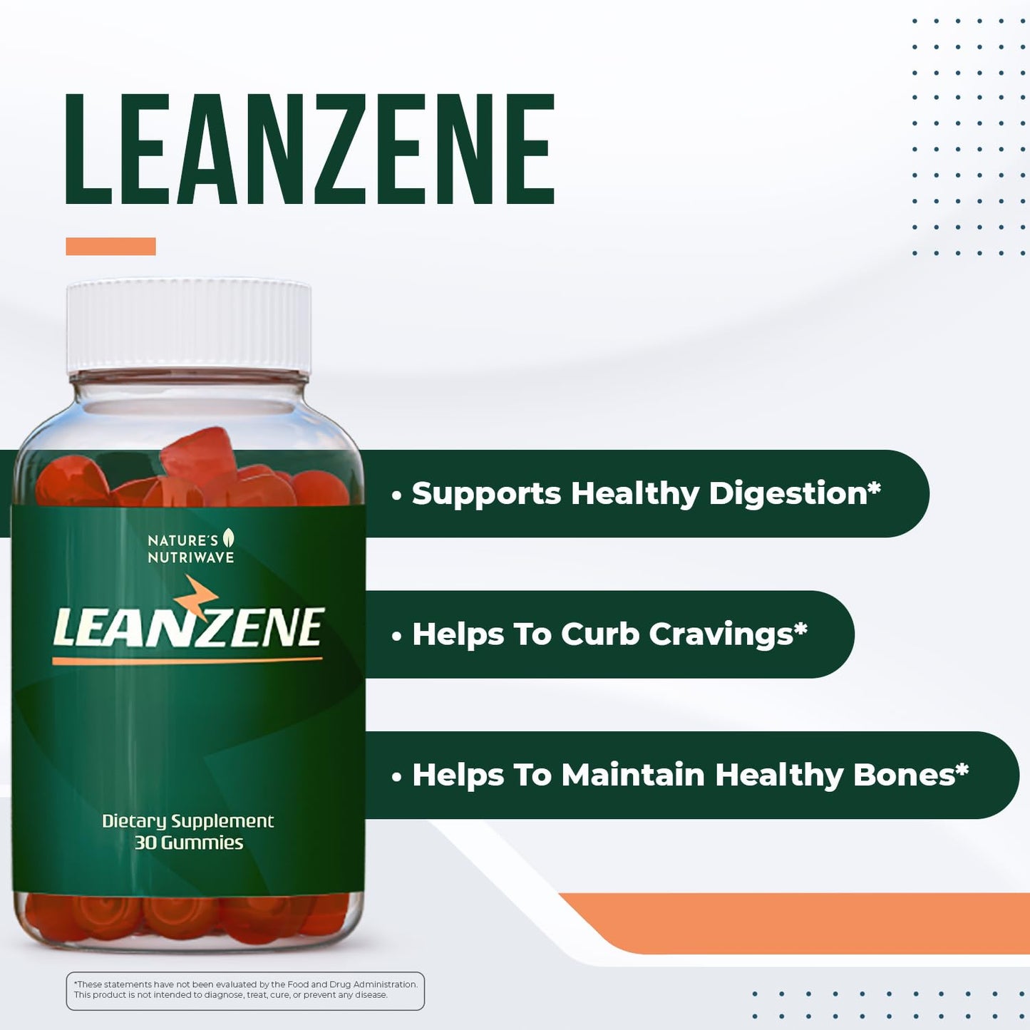 Nature’s NutriWave Leanzene ACV Apple Cider Vinegar & BHB Gummy Supplement with Mineral Blend, 30 Gummies