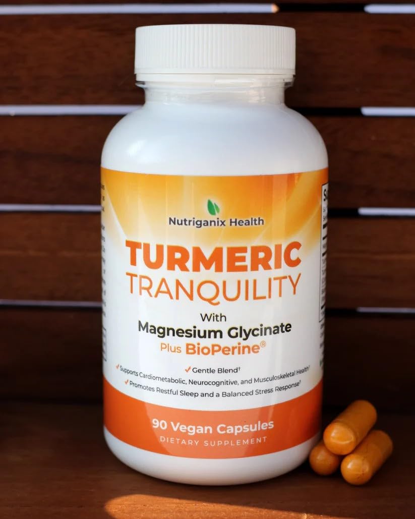Nutriganix Turmeric Tranquility Curcumin & Magnesium Glycinate with BioPerine 90 Capsules