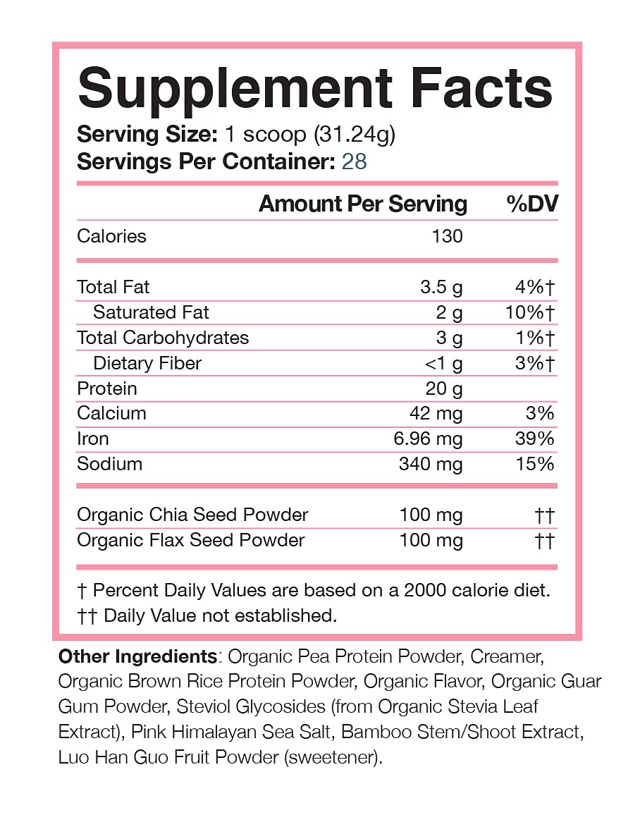 Love Sweat Fitness Organic Vegan Protein Powder for Women, Vanilla, 16 oz