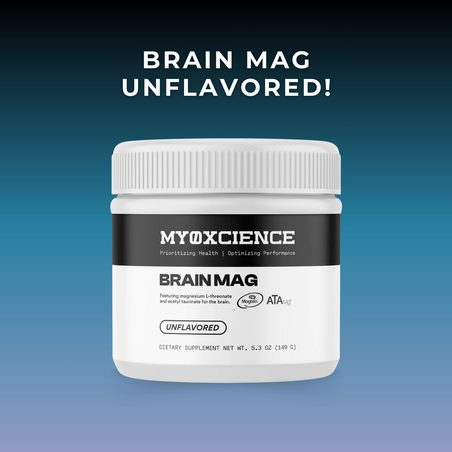 MYOXCIENCE Brain Mag Magnesium L-Threonate Magtein & Magnesium Glycinate Powder, 3.6 oz