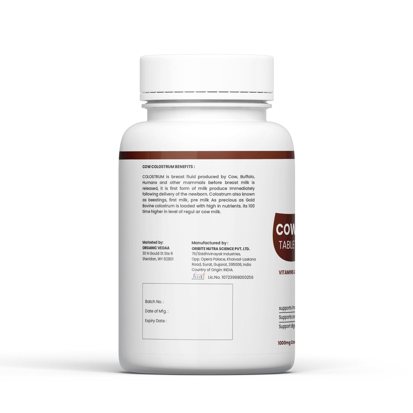 ORGANIC VEDAA HOLISTIC CARE Natural Fiber Supplement for Digestive Health & Regularity Capsule, 1 Count