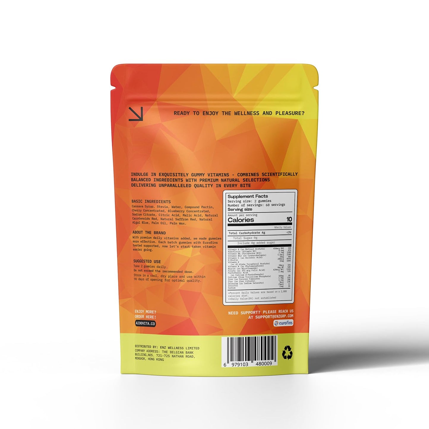 AIDO VITA Premium Multivitamin Gummies for Adults 120 Count