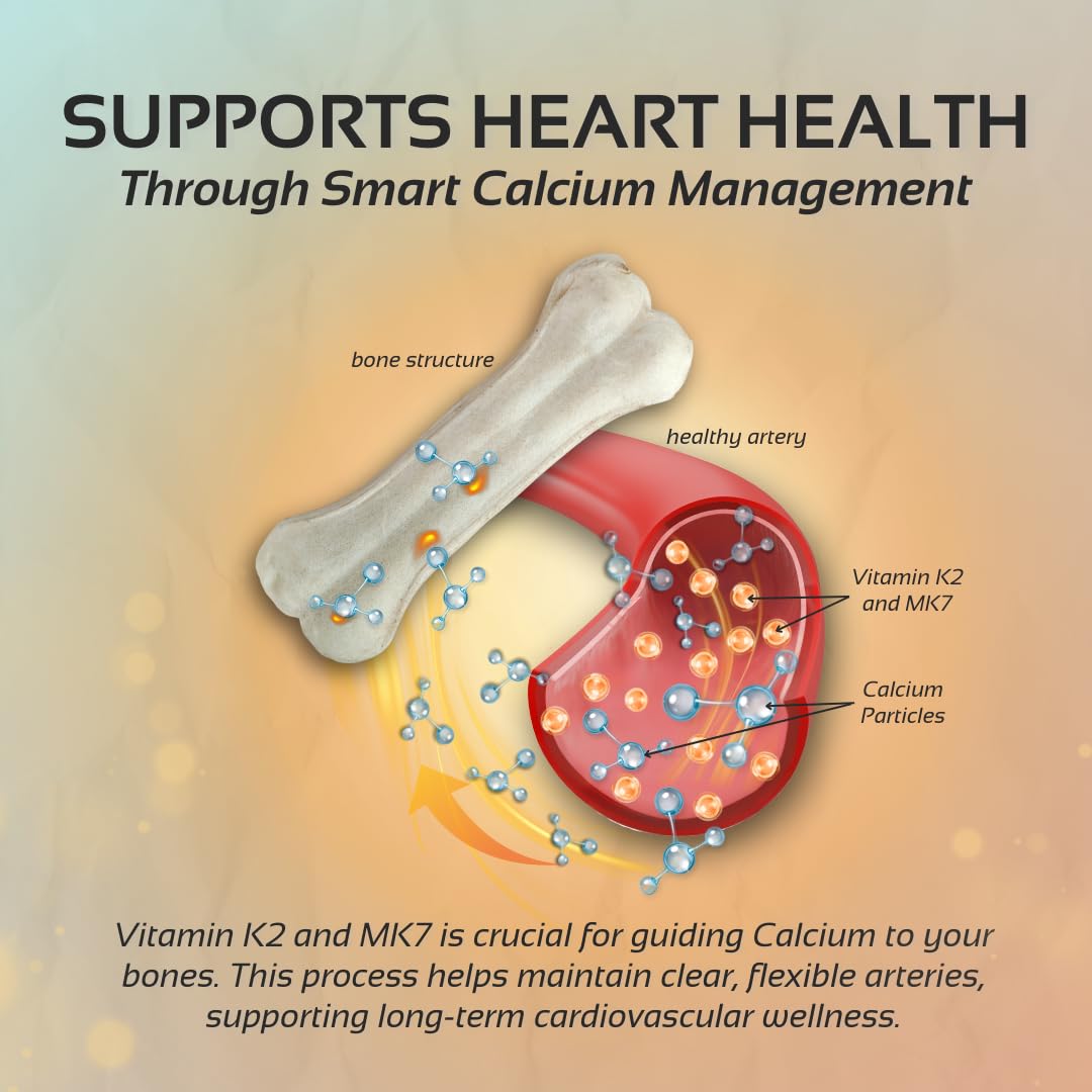 CogniTune Vitamin K2 (MK7) with D3 Supplement Capsules 60 Count