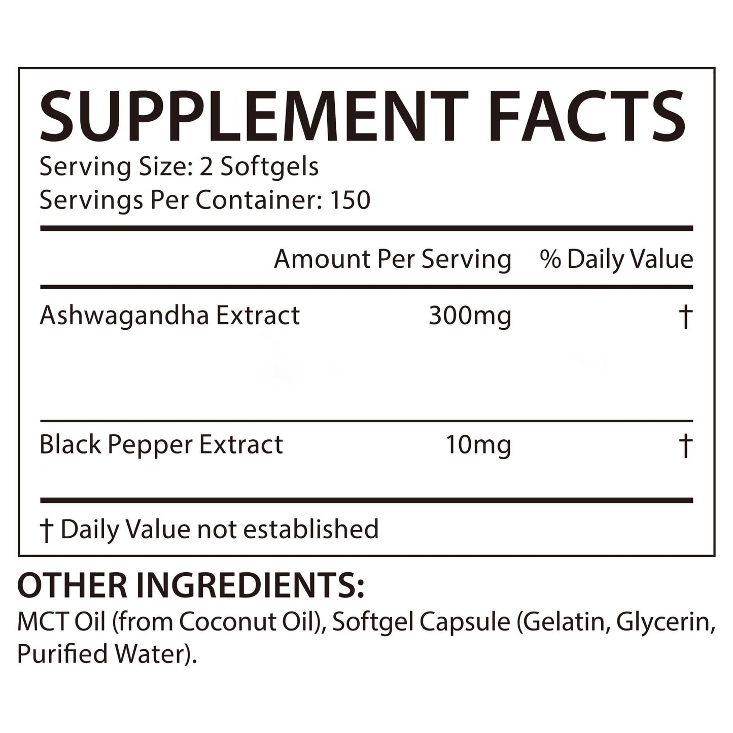 ZUZOKKAHA Ashwagandha Extract Capsule, 300 Count