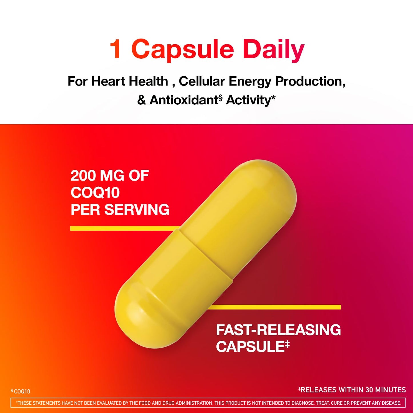 MegaRed CoQ10 200mg Capsules, 30 Count