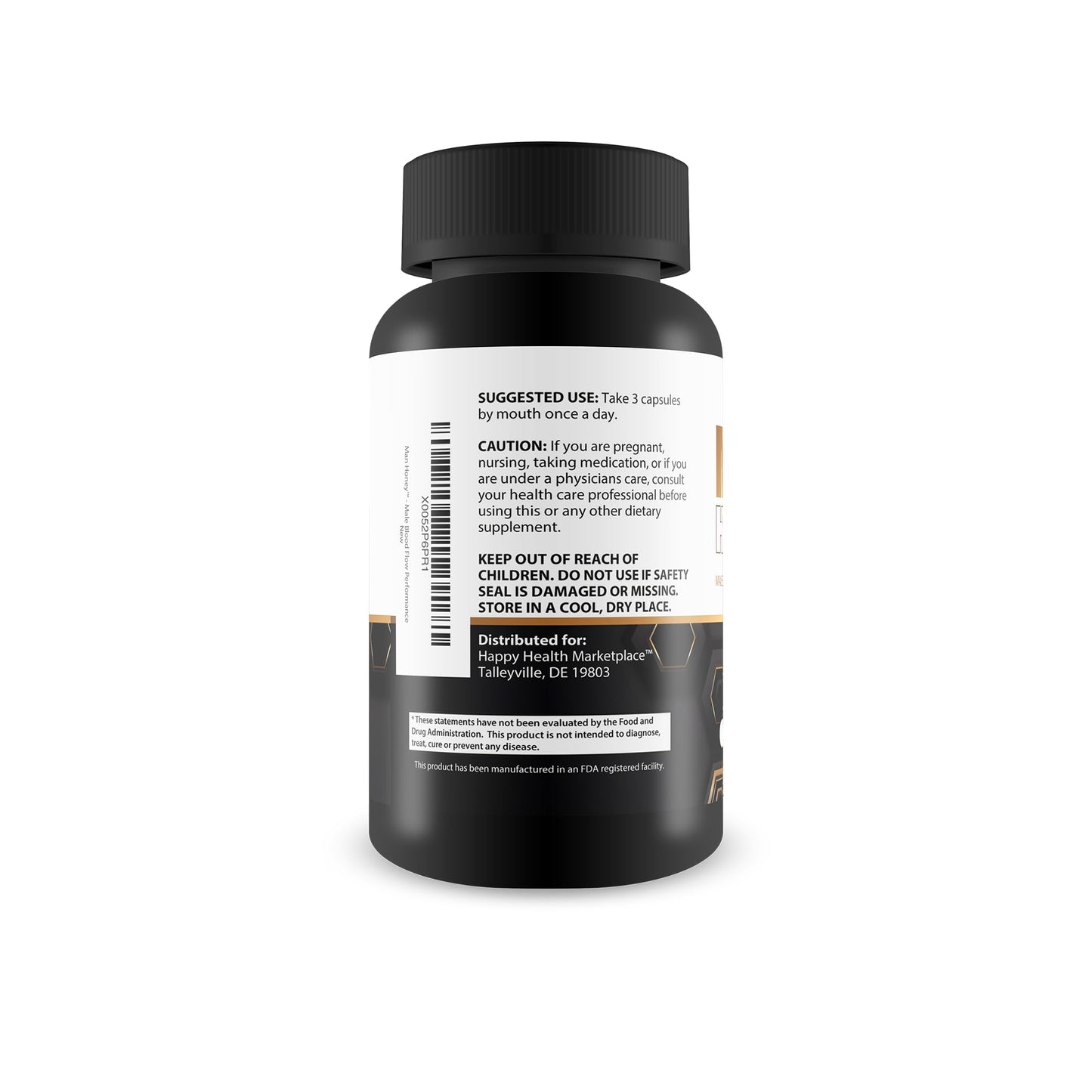 Happy Health Marketplace Man Honey Blood Flow Performance Capsules Beet Root & Saw Palmetto Prostate Support, 90 Count