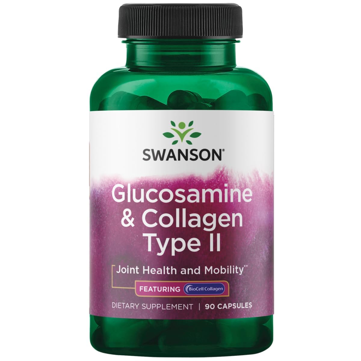 Swanson Glucosamine & BioCell Collagen Type II Joint and Skin Health Supplement Capsules, 90 Capsules