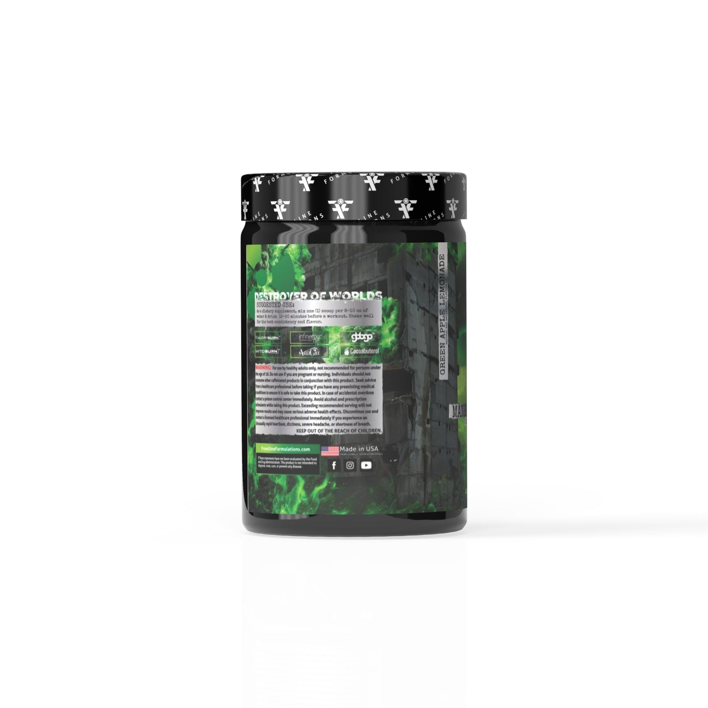FRONTLINE FORMULATIONS Manhattan Project Pre Workout Green Apple Lemonade Powder 16