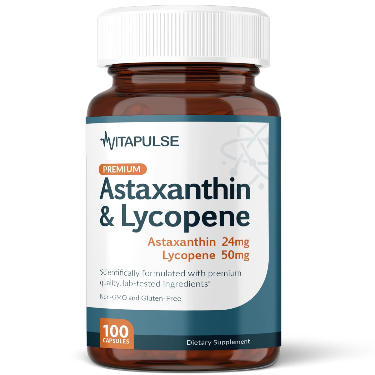 VitaPulse Astaxanthin 24mg with Lycopene 50mg Capsules, 180 Count