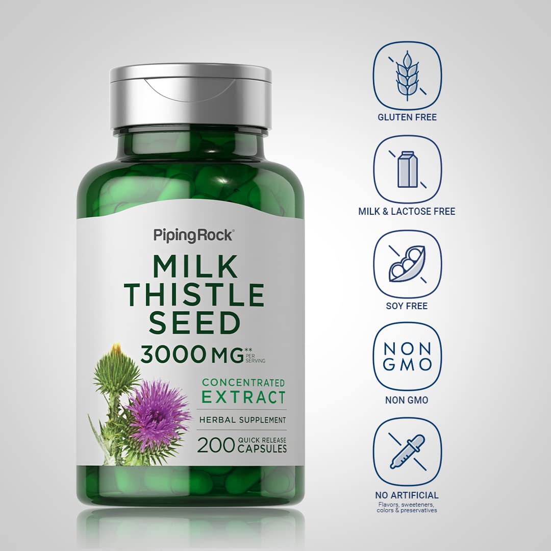 Piping Rock Milk Thistle Supplement Capsules 200