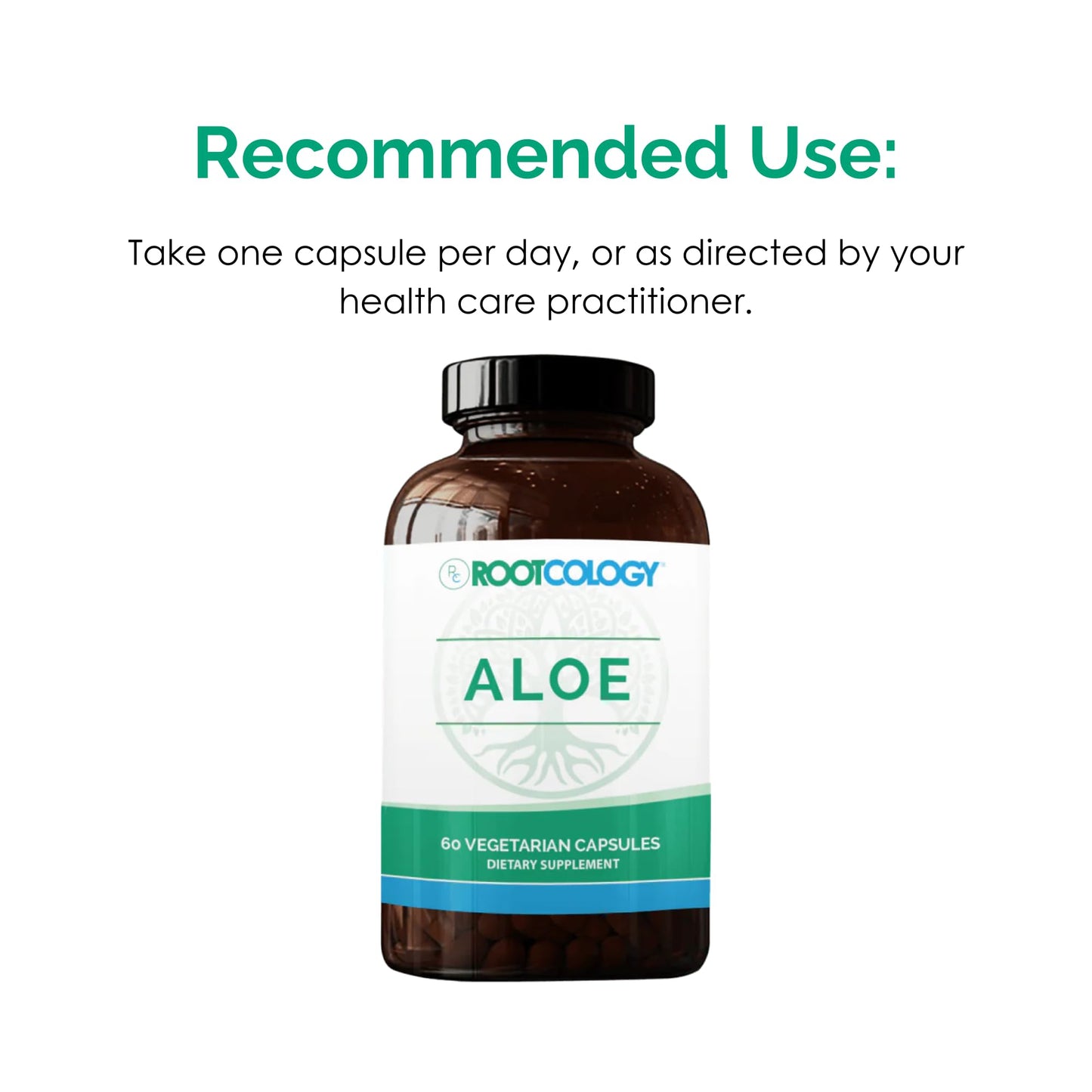Rootcology Aloe Vera for GI Support 200:1 Whole Aloe Leaf Capsules, 60 Count
