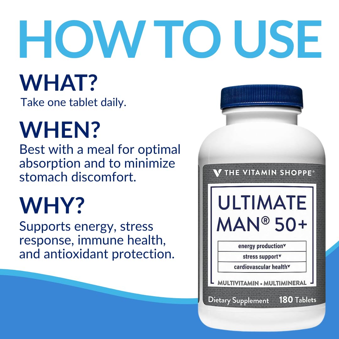 The Vitamin Shoppe Ultimate Man 50+ Multivitamin, 180 Tablets