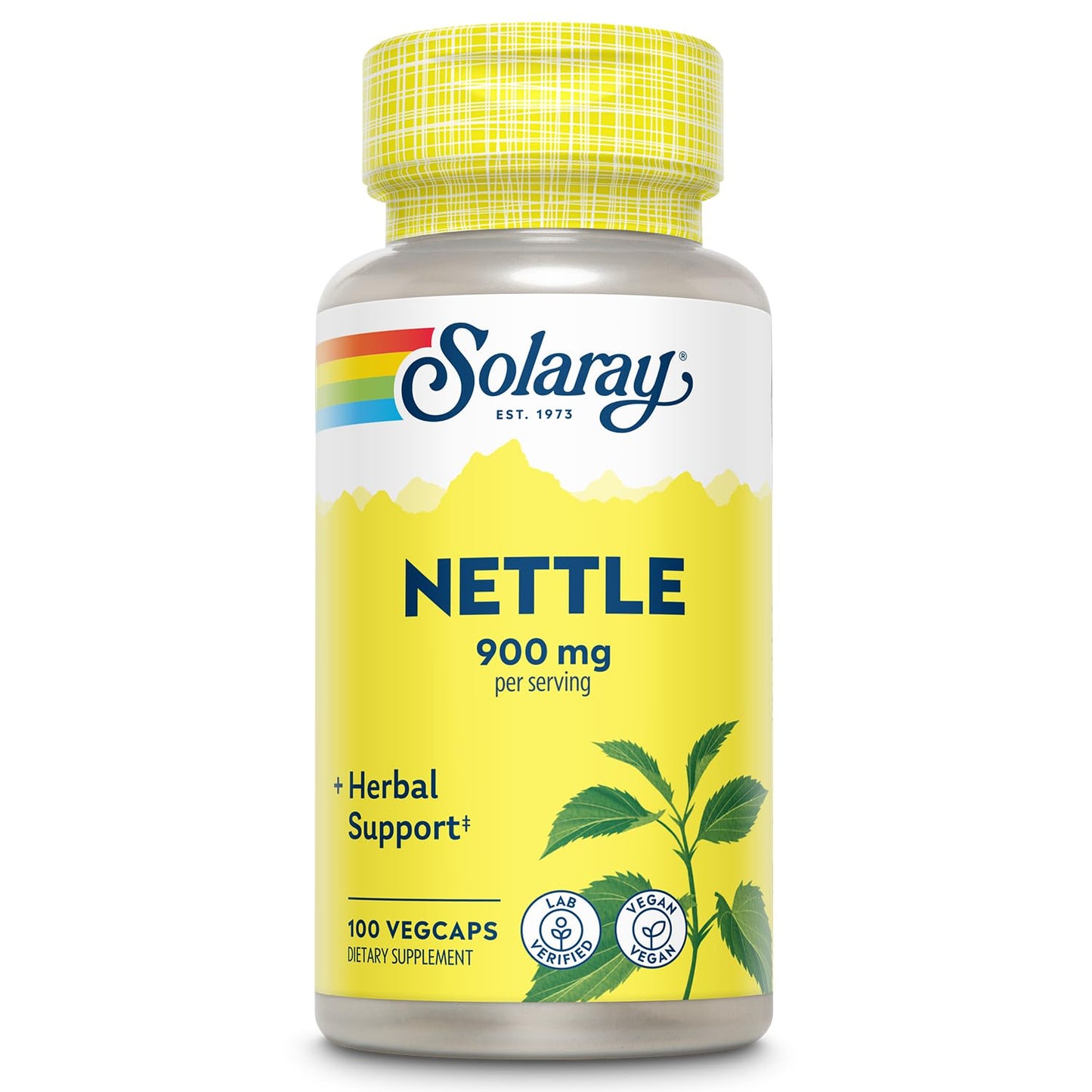 Solaray Nettle 900 mg Organic Nettle Leaf Supplement Capsule, 100 Count