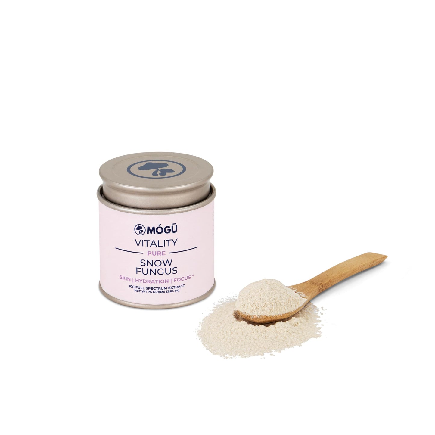MÓGU MUSHROOMS Mógū Vitality Snow Fungus Tremella Fuciformis Organic Mushroom Powder, 2.65 oz
