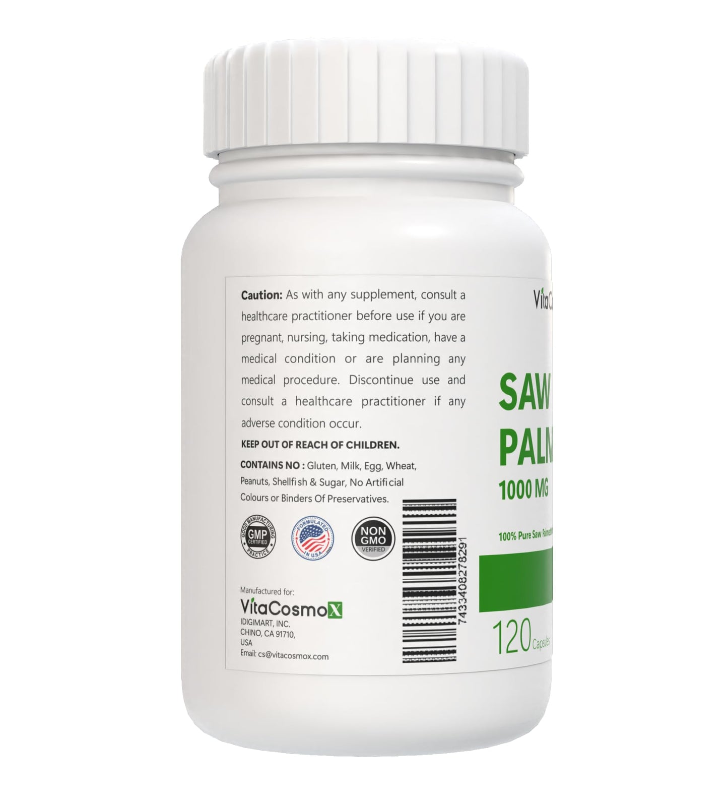 VitaCosmoX Saw Palmetto 1000mg Capsule, 1 Capsule