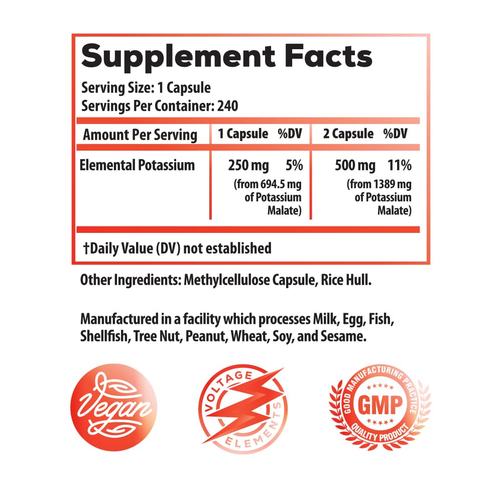 Ideal Infusion Potassium Malate 1300mg Capsule, 240 Capsules