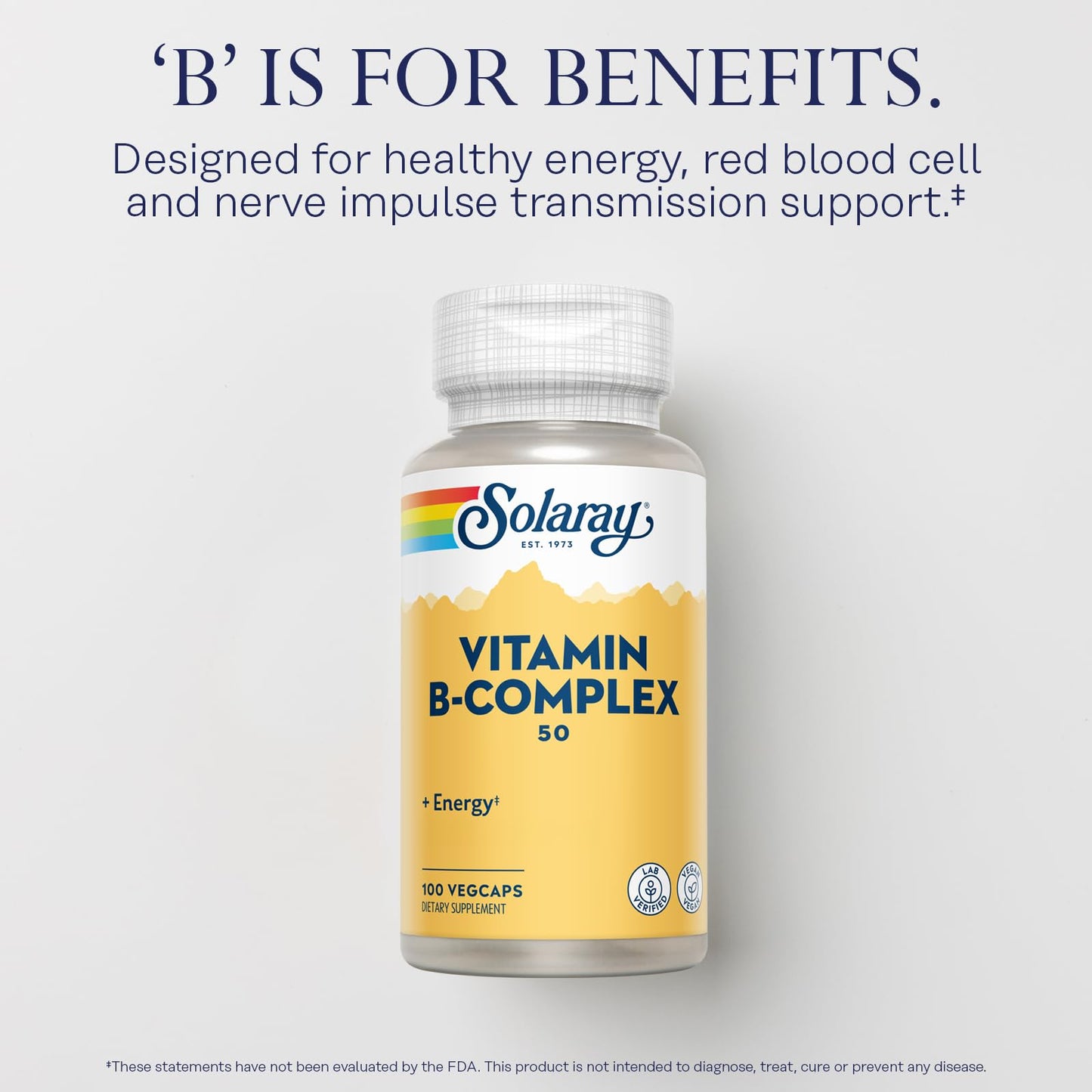 SOLARAY Vitamin B Complex 50 mg Capsule, 100 VegCaps