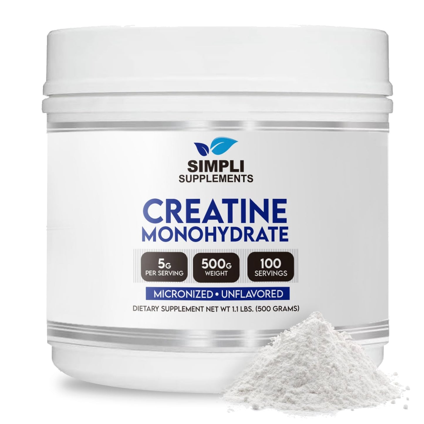 Simpli Supplements Pure Creatine Monohydrate Powder 17.6 oz
