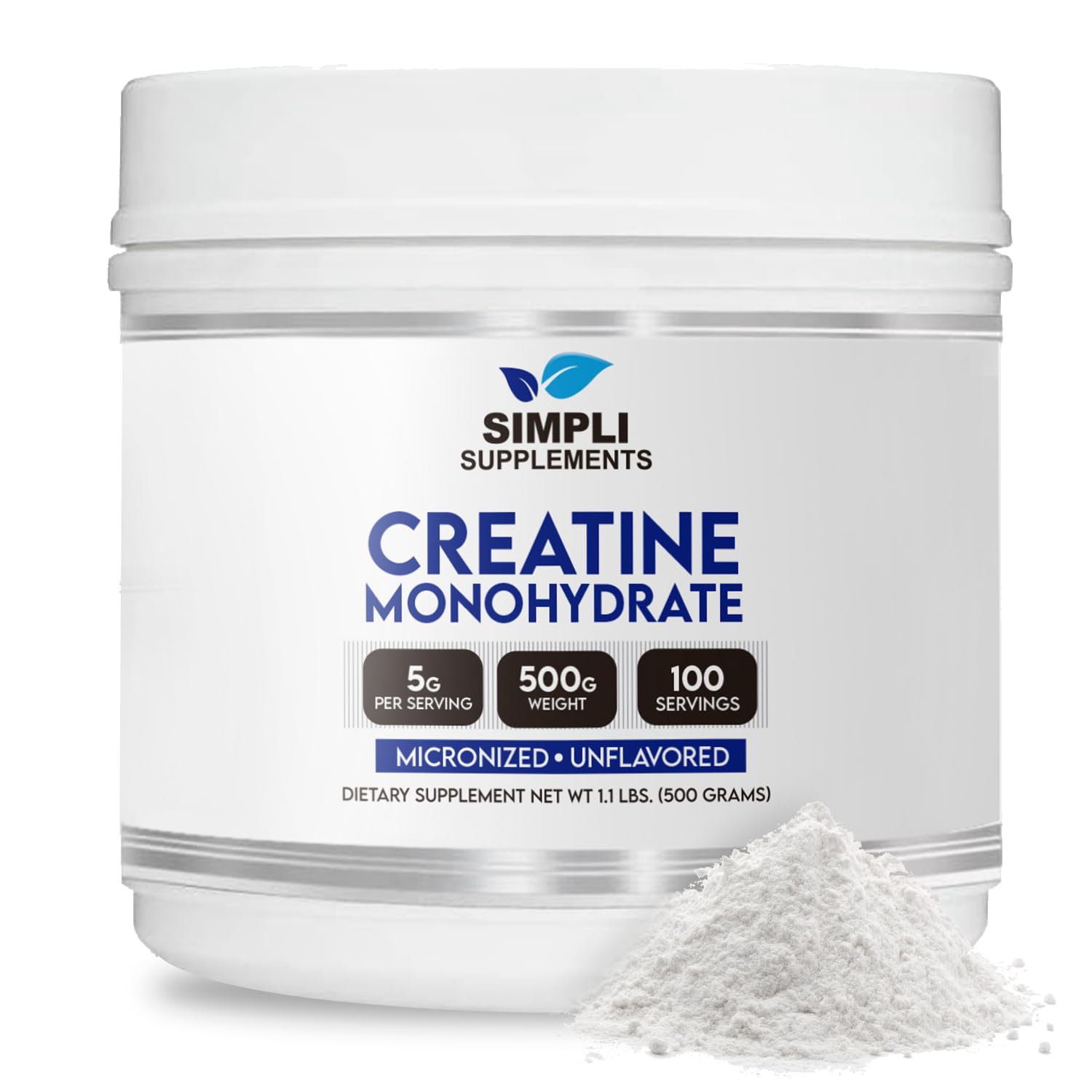 Simpli Supplements Pure Creatine Monohydrate Powder 17.6 oz