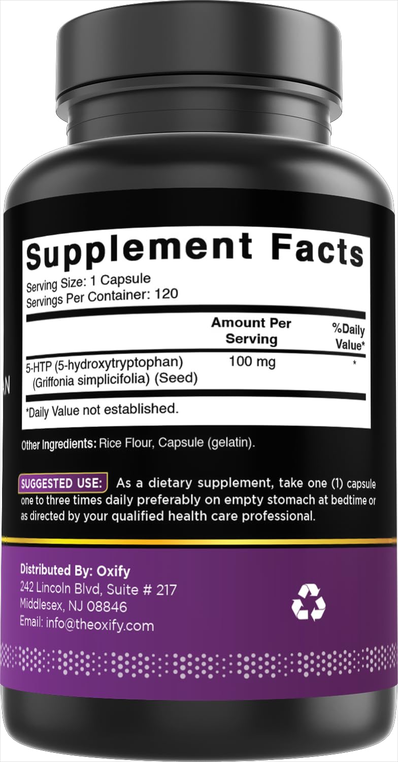 Oxify 5-HTP 100 mg Capsules, 120 Count
