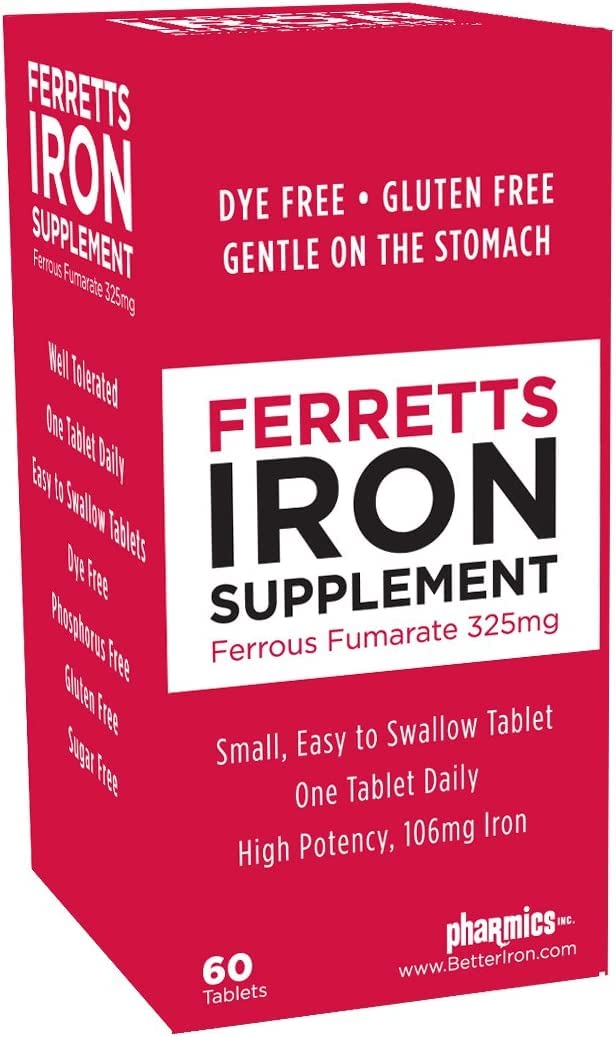 Ferretts Iron Tablets 325mg Ferrous Fumarate, 240 Tablets
