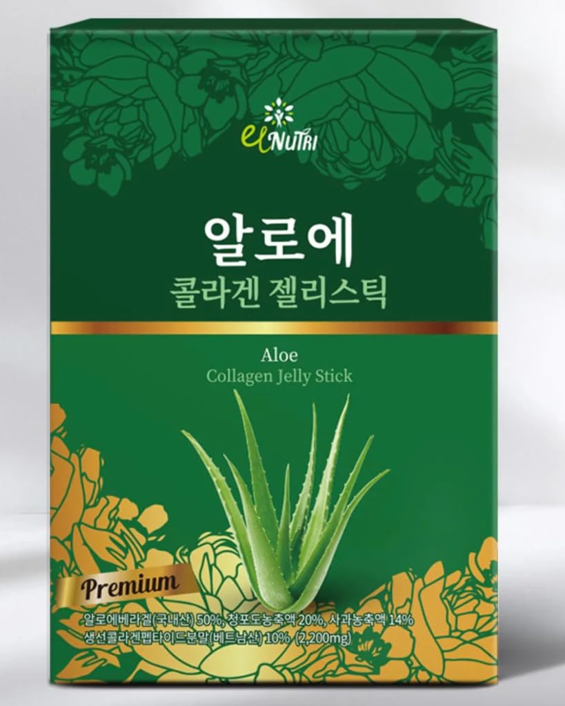 Generic ELNUTRI Aloe Collagen Jelly Aloe Grape Apple Beauty Skin Hair Nails Vitamin Mineral Softgels 30