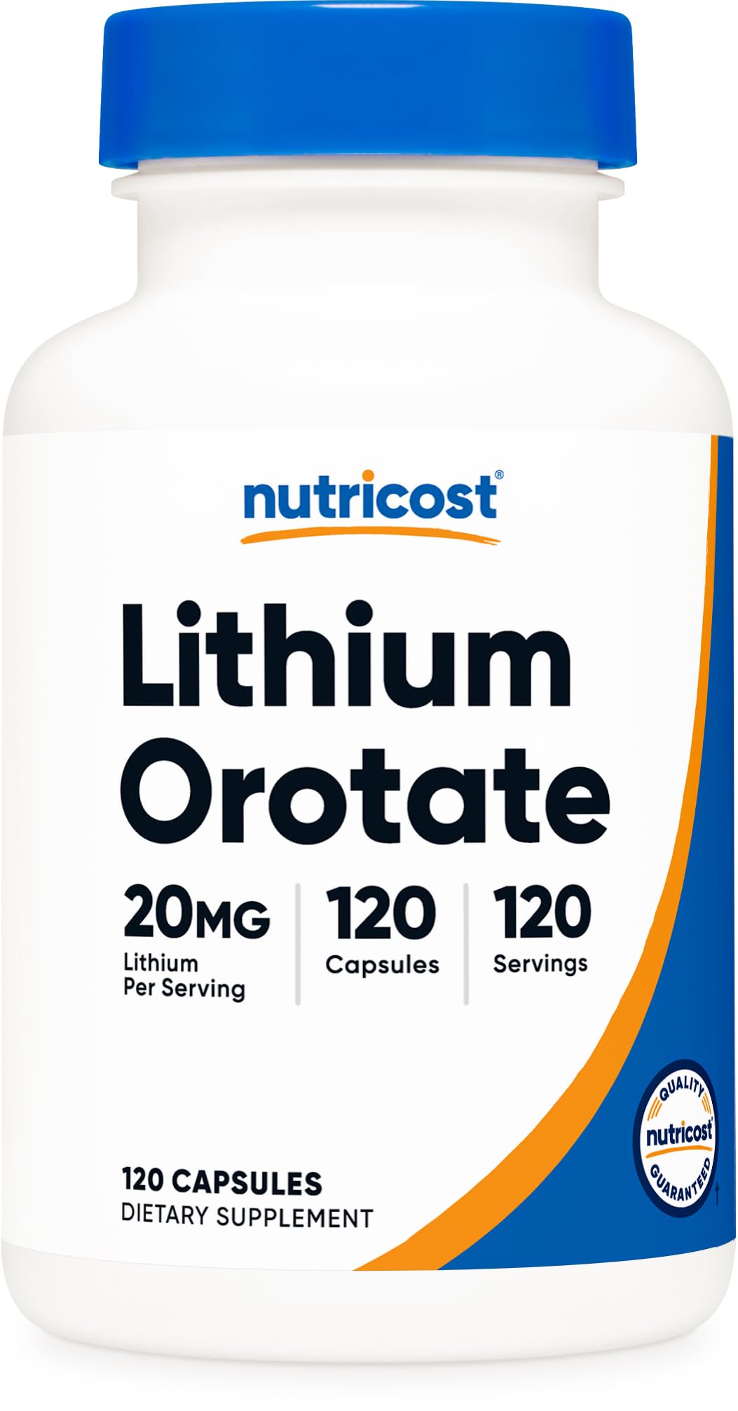 Nutricost Lithium Orotate 20mg Capsules, 120 Count