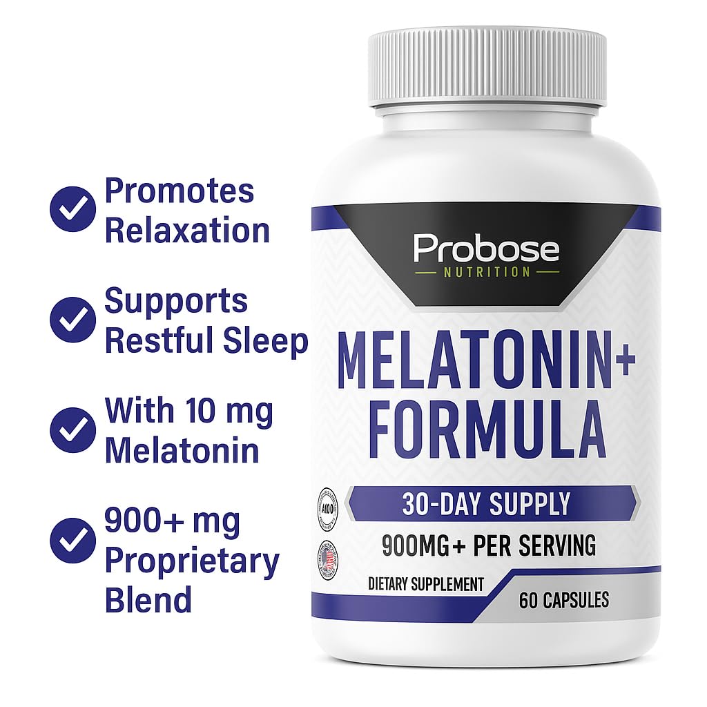 Probase Nutrition Melatonin+ Formula Capsules, 60 Count