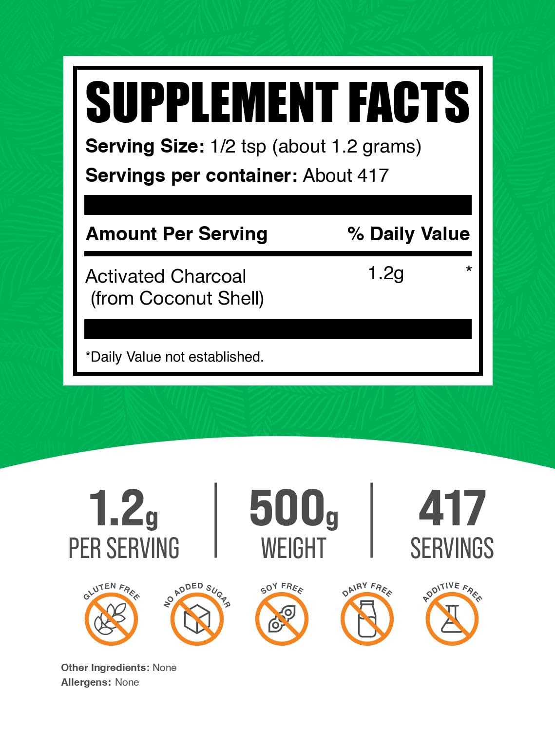 BulkSupplements Activated Charcoal Powder 1.1 lb