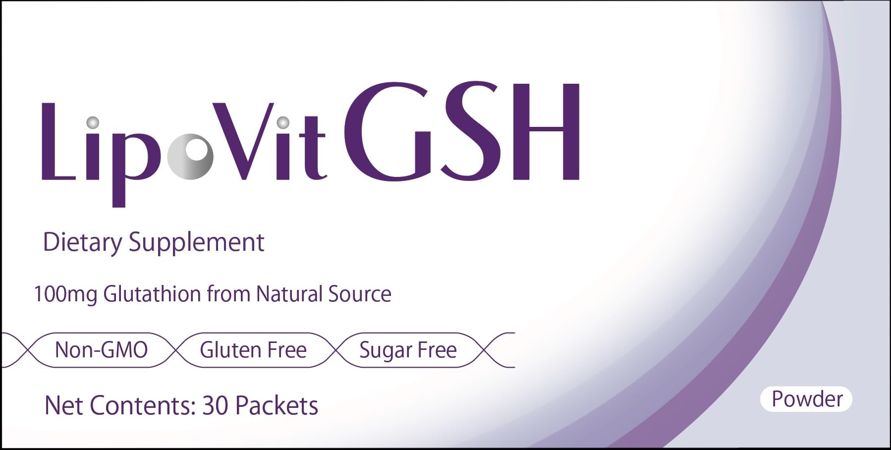 LipoVit GSH Liposomal Glutathione Supplement Powder, 30 Count
