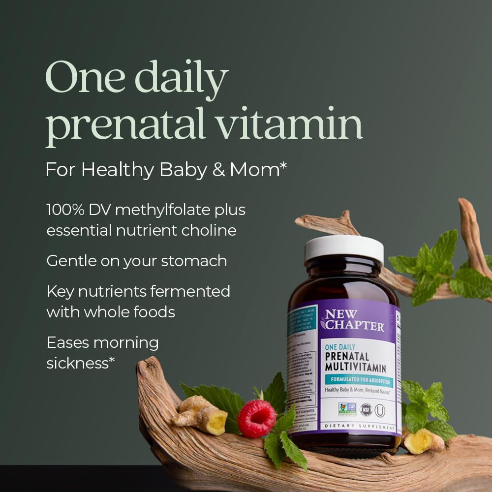 New Chapter Prenatal Vitamins One Daily Prenatal Multivitamin with Methylfolate + Choline Tablet, 30 Count