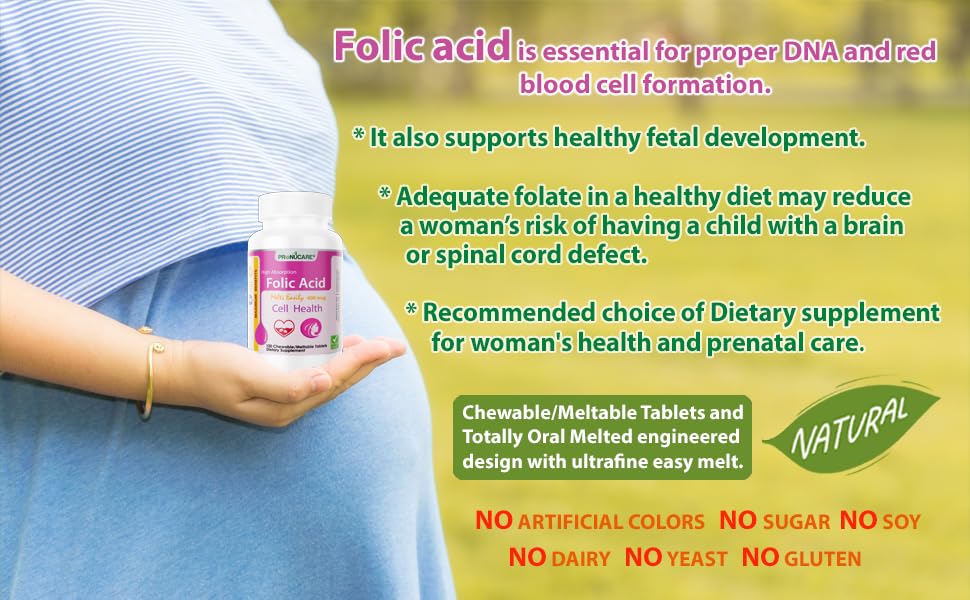 PRONUCARE Folic Acid 400 mcg Tablet, 100 Count