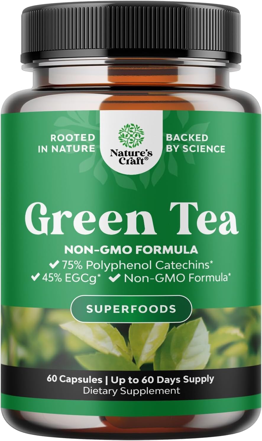 Natures Craft Green Tea Extract Capsules 60 Count