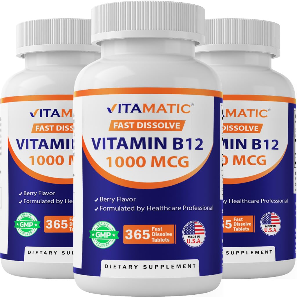 Vitamatic Vitamin B12 1000 mcg Fast Dissolve Tablet, 365 Tablets